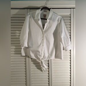 NWT- Chico’s White Blouse, size 12(2)